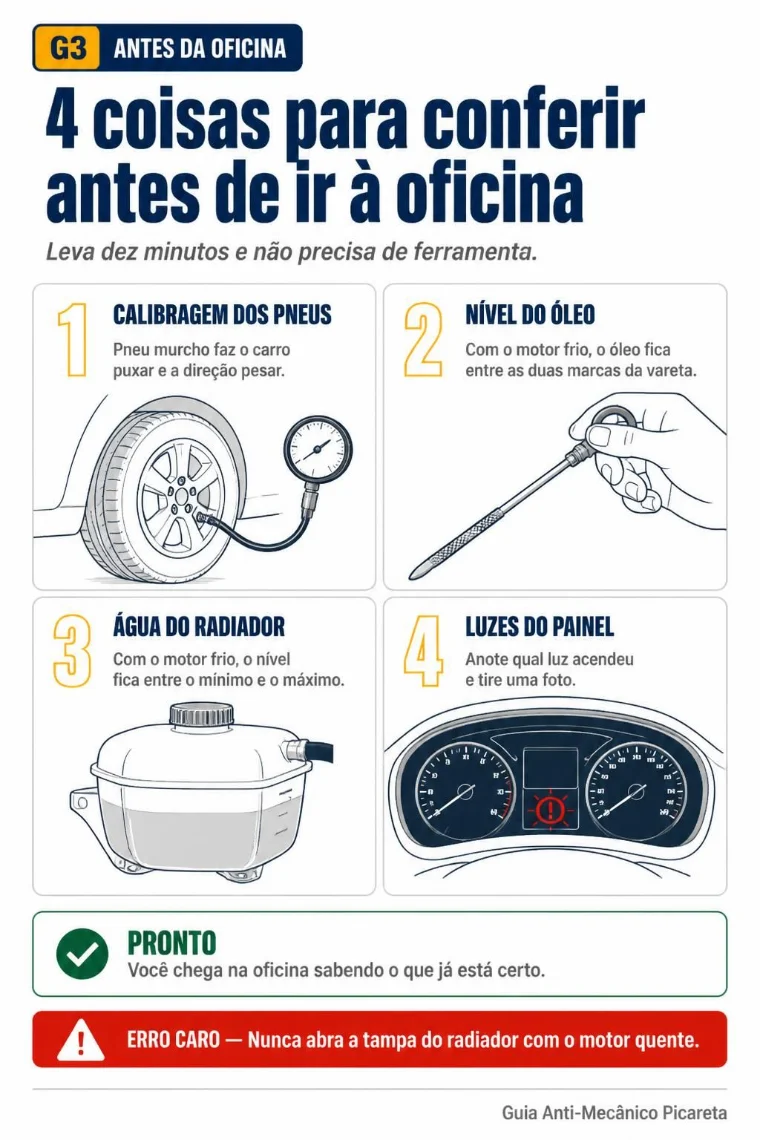 4 coisas para conferir antes de ir à oficina